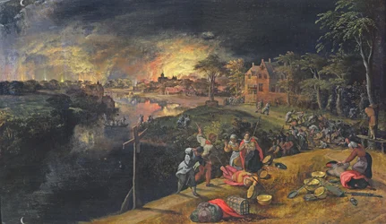 Scene of a War with a Fire, 1569